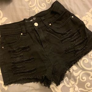 PrettyLittleThing distressed shorts